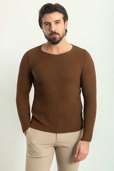 Mcr Lase Slim Fit Crew Neck بأكمام طويلة للرجال تريكو بندقي - 11155.18y