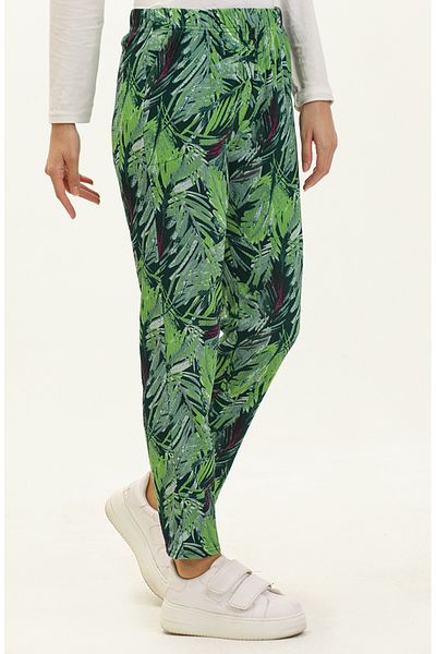 sefamerve Green Patterned Pocket Trousers 8632-01