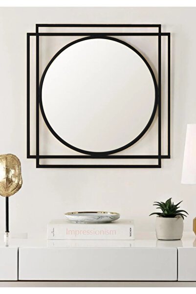 tino furniture Drax Siyah Metal Dekoratif Dresuar Aynası