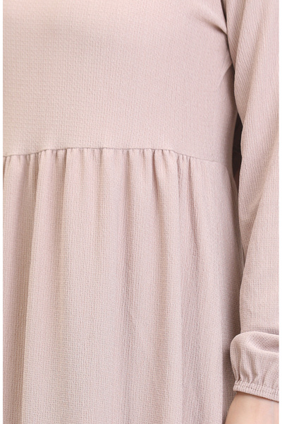 sefamerve Zavinovací tkanina v norkové barvě - Šaty do pasu se stahovací šňůrkou 1016-05