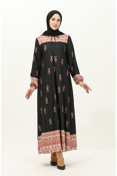 sefamerve Φόρεμα Black Mink A Pile Digital Printed - 1112-01