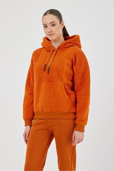 POODLE Hanorac cu glugă cu detaliu din nubuck pentru femei
