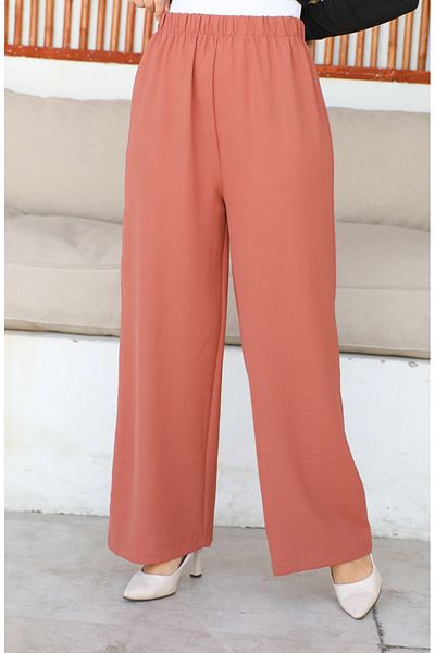 sefamerve Pantaloni largi din țesătură Aerobin de culoare somon - 1006-28