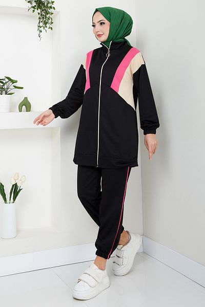 ModaMerve طقم مطاطي أسود - 4529NES1021-M مزين