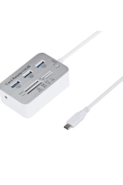 HADRON Hdx7029 Type-c 3.1 - 3xusb 3.0 Hub Ms/sd/m2/tf Kart Okuyuculu Type-c Çoklayıcı - Beyaz