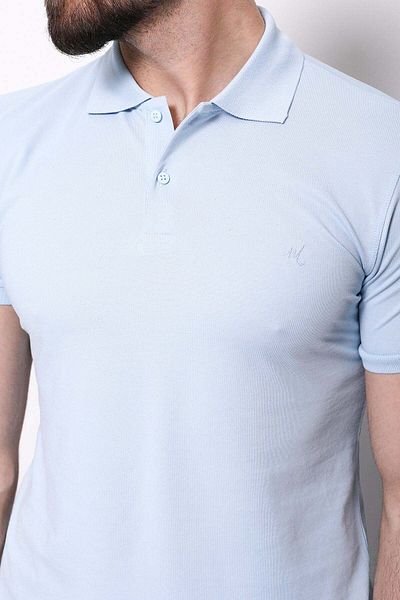 Mcr Plain Slim Fit Polo Neck Basic Men's T-Shirt Blue - 36645.21Y