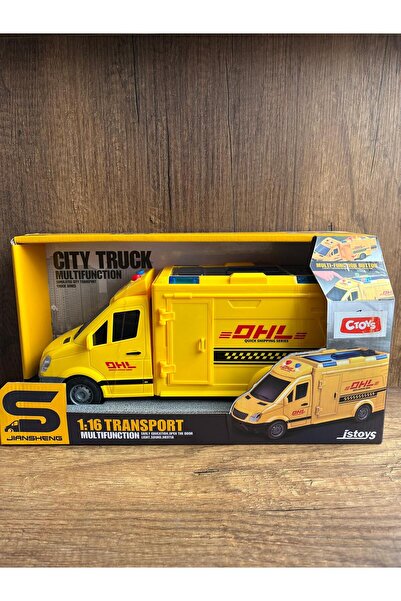scntoys Işıklı Sesli Transporter Oyuncak Otobüs Kargo Taşıma Arabası DHL Karg...