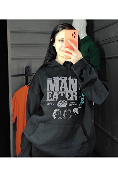 MAYDAY CULTURE Hanorac negru, ușor, cu glugă cu trei fire /produs de manechin...