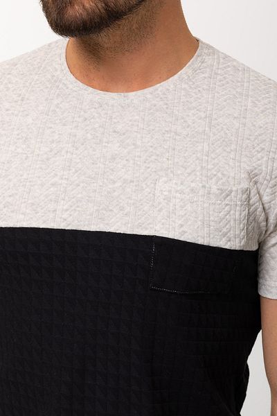 Mcr Ανδρικό μπλουζάκι με μοτίβο Slim Fit Crew Neck Μαύρο-γκρι - 36692.22y