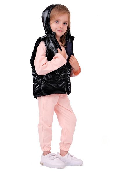 TRENDİMİZBİR Baby Girl Istanbul Hooded Vest Set - Pink
