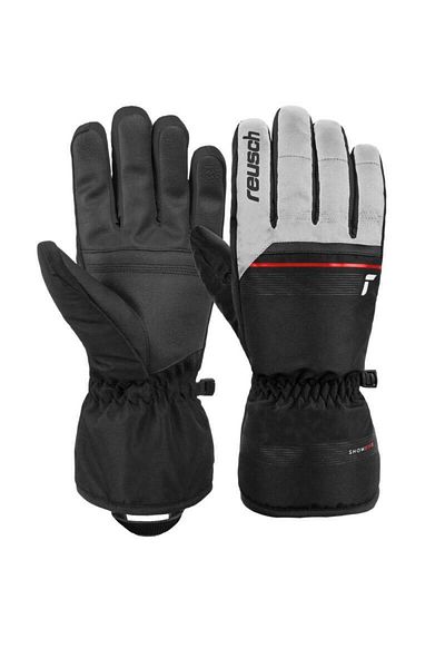 Reusch قفازات تزلج سنو كينج باللونين الأبيض والأسود