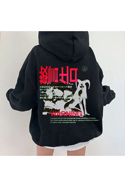 MAYDAY CULTURE سويت شيرت قوطي أسود خفيف الوزن وغطاء للرأس - ثلاثة خيوط / عارض...