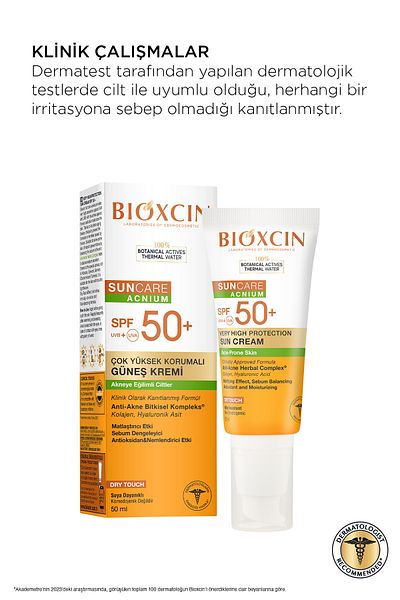 Bioxcin Sun Care Spf 50 Sun Cream for Acne-Prone Skin 50 ml 2 Pcs