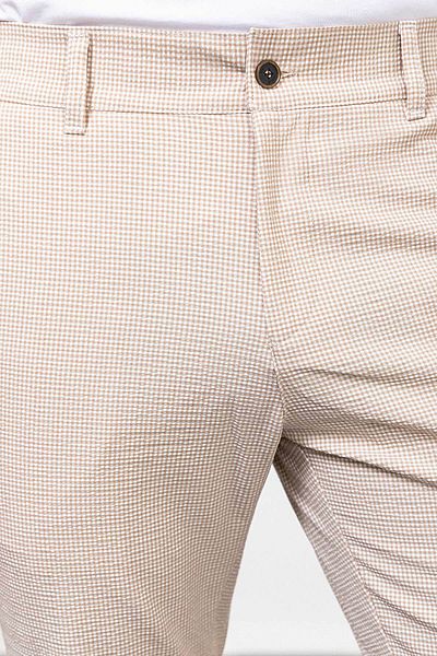 Mcr Patterned Super Slim Fit Men's Shorts Beige - 18103.23Y