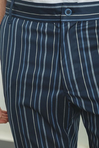 Mcr Striped Super Slim Fit Men's Shorts Navy-Blue - 18100.23Y