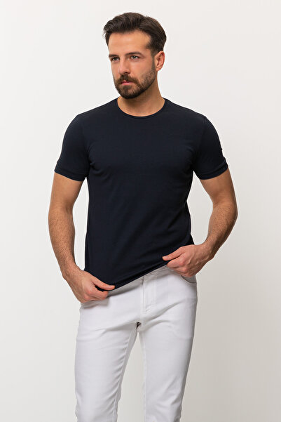 Mcr Ανδρικό μπλουζάκι Duz Slim Fit Crew Neck Basic Navy Blue - 36690.22Y