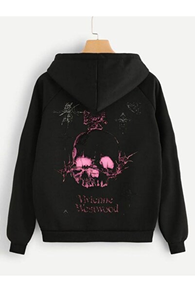 MAYDAY CULTURE سويت شيرت أسود بغطاء للرأس من Vivienne Westwood - مقاس فضفاض ق...