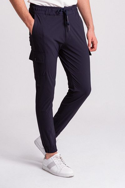 Mcr Side Pocket Elastic Waist Drawstring Slim Fit Men's Tracksuit Navy Blue - 17136.21Y