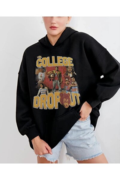 MAYDAY CULTURE سويت شيرت بقلنسوة من Kanye West Black College - خفيف الوزن وثل...