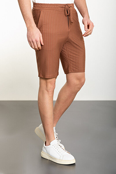 Mcr Смугасті чоловічі шорти Super Slim Fit з еластичним поясом і шнурком, колір цегла - 18109.24Y