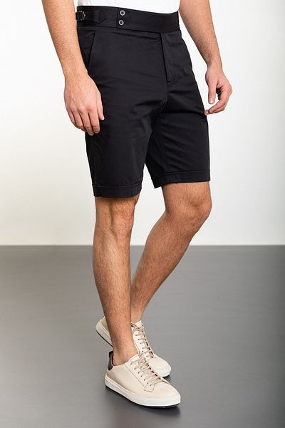 Mcr Straight Super Slim Fit Belted Men's Shorts Black - 18105.24Y