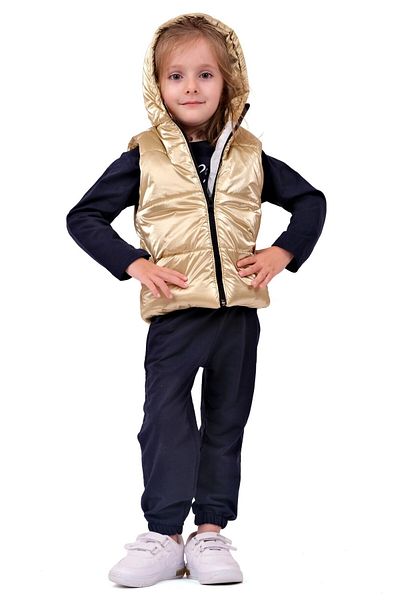 TRENDİMİZBİR Girl's Istanbul Hooded Vest Set - Yellow