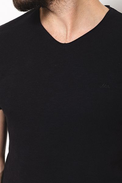 Mcr Patterned Slim Fit V-Neck Basic Men's T-Shirt Black - 36360.17Y
