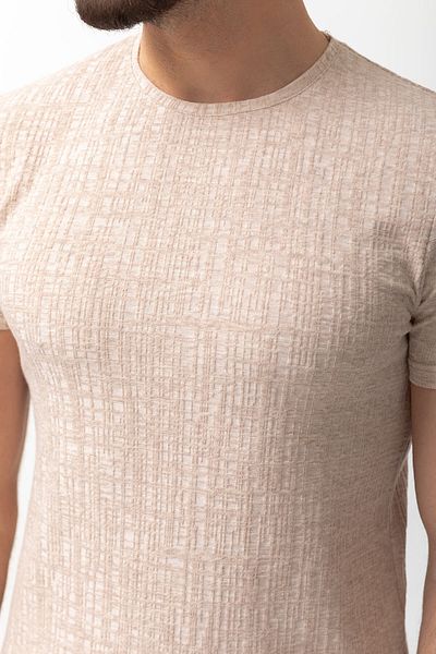 Mcr Tricou pentru bărbați cu model slim cu gât turnat Stone - 36695.22y
