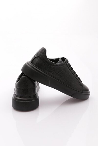 DGN Toby Hakiki Deri Sneaker Ayakkabı Siyah Siyah 30251235