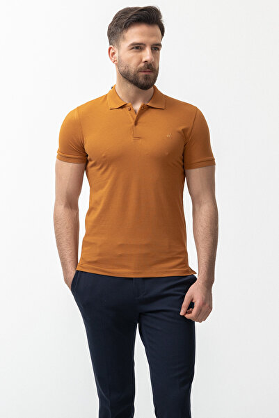 Mcr Obična Slim fit polo majica Osnovni muška T-shirt kamila - 36645.21Y