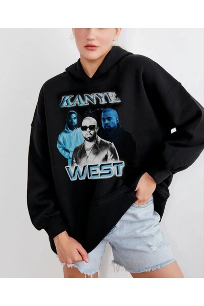 MAYDAY CULTURE Μαύρο φούτερ Kanye West - Ελαφρύ, χαλαρό, με κουκούλα με τρεις...