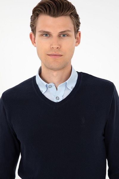 U.S. Polo Assn. БАЗА. Поло Асоциация G081Sz0Tk-1920977 Мъжки плетен пуловер