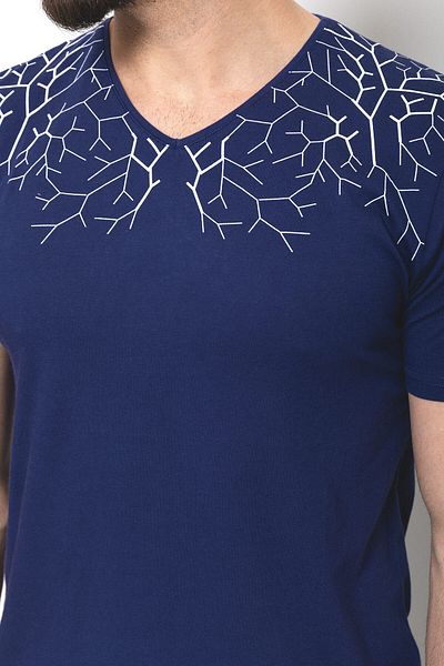 Mcr Patterned Men's Tshirt Navy Blue - 36443.18Y