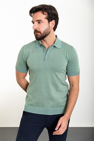 Mcr Прямий Slim Fit Поло з коміром Чоловічий трикотажний футболка Çağla - 11488.24Y