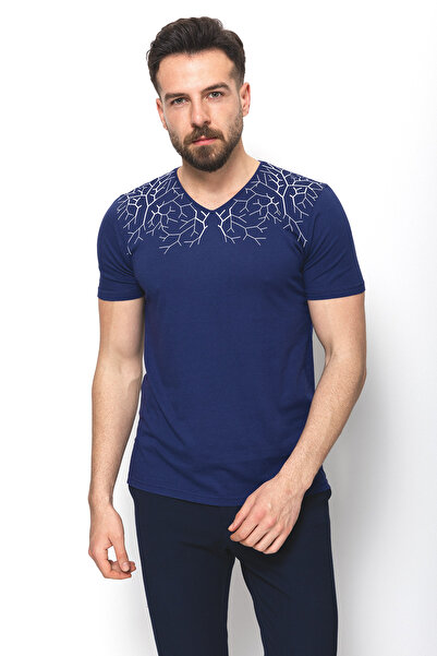 Mcr Ανδρικό μπλουζάκι με σχέδιο Navy Blue - 36443.18Y