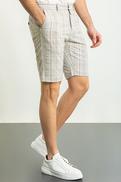 Mcr Plaid Super Slim Fit Men's Shorts Gray - 18101.23Y