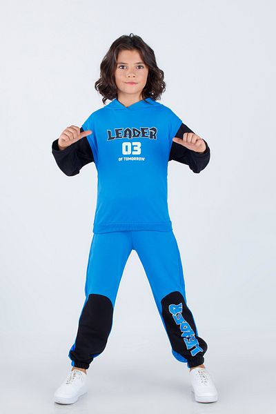 Harika KIDS Boy's Leader Printed Knitted Basic Σετ φόρμας