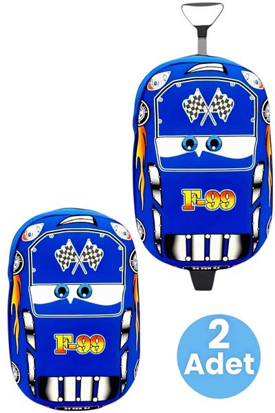 Uniquetrenders Mașină de curse F99 - Set de rucsac cu 2 roți și geantă de școală cu imprimeu Eva