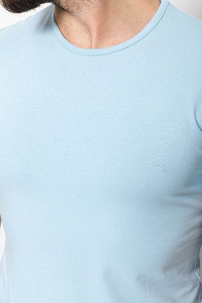 Mcr Plain Super Slim Fit Crew Neck Basic Men's T-Shirt Blue - 36362.17Y