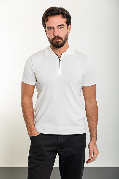 Mcr Прямий Slim Fit з блискавкою та поло коміром чоловічий трикотажний футбол...