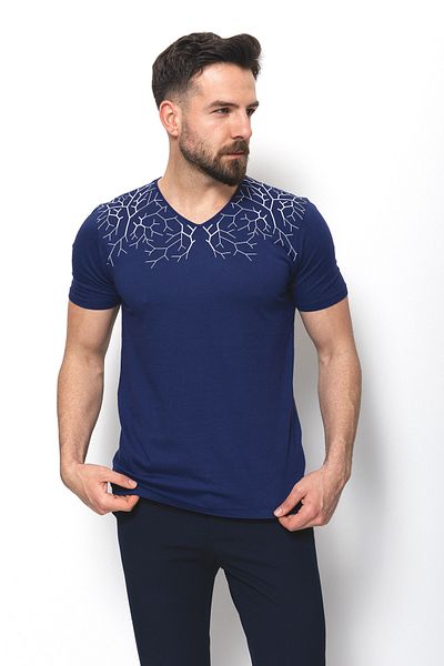 Mcr Patterned Men's Tshirt Navy Blue - 36443.18Y