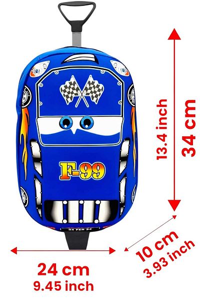 Uniquerrs Mașină de curse F99 - Set de rucsac cu 2 roți și geantă de școală cu imprimeu Eva
