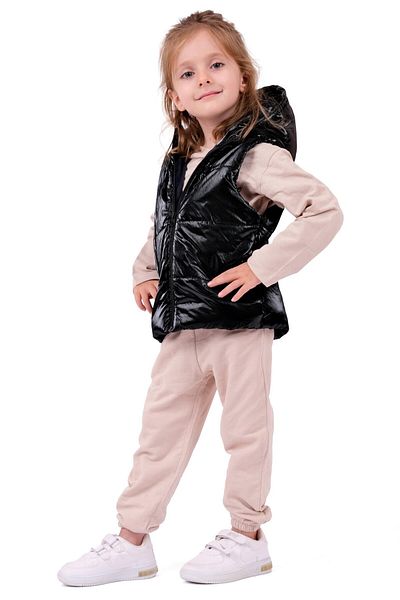 TRENDİMİZBİR Dried Rose Baby Girl Istanbul Hooded Vest Set
