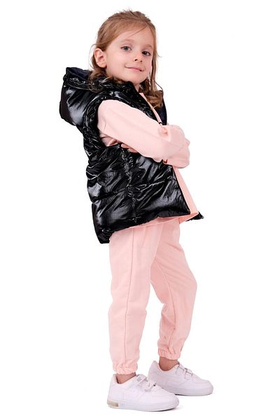 TRENDİMİZBİR Baby Girl Istanbul Hooded Vest Set - Pink