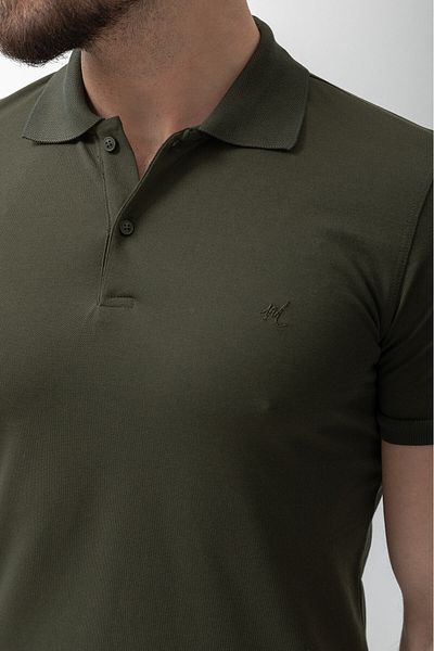 Mcr Plain Slim Fit Polo Neck Basic Men's T-Shirt Khaki - 36645.21Y