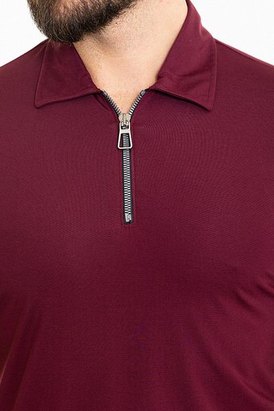 Mcr Plain Slim Fit Zippered Polo Neck Men's T-Shirt Claret Red - 36826.24Y