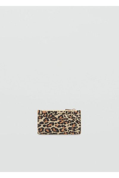 Mango Teen Leopard Patterned Leather Look Wallet
