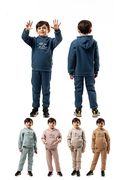 mhk burç bebe Hooded 3 Thread Boy's Set
