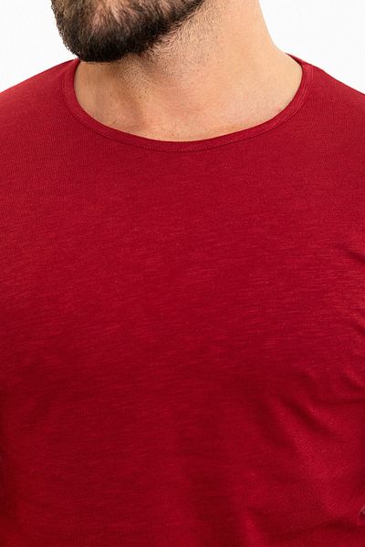Mcr Plain Slim Fit Crew Neck Men's T-Shirt Claret Red - 36810.24Y