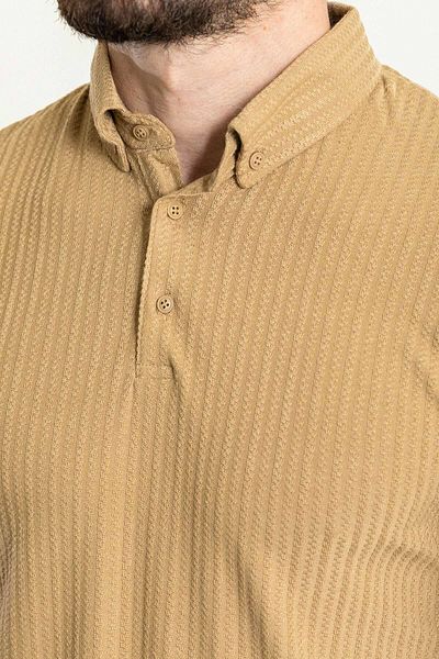 Mcr Striped Slim Fit Polo Neck Men's T-Shirt Beige - 36786.23Y